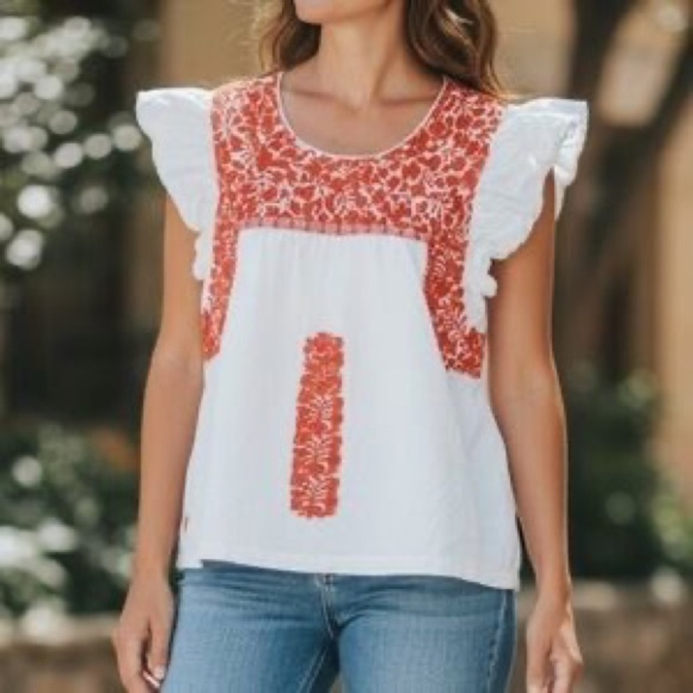 J.Marie embroidered top size xs